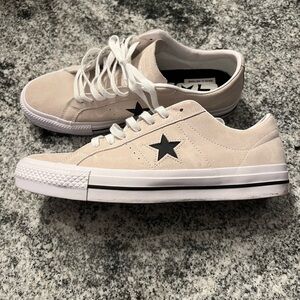 Converse CONS One Star Pro Suede - Egret/White/Black. Worn once. Men’s size 11.